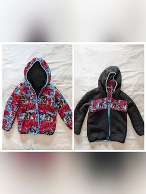 Marvel Kids Reversible Spider-Man Hooded Jacket - Red, Blue & Black